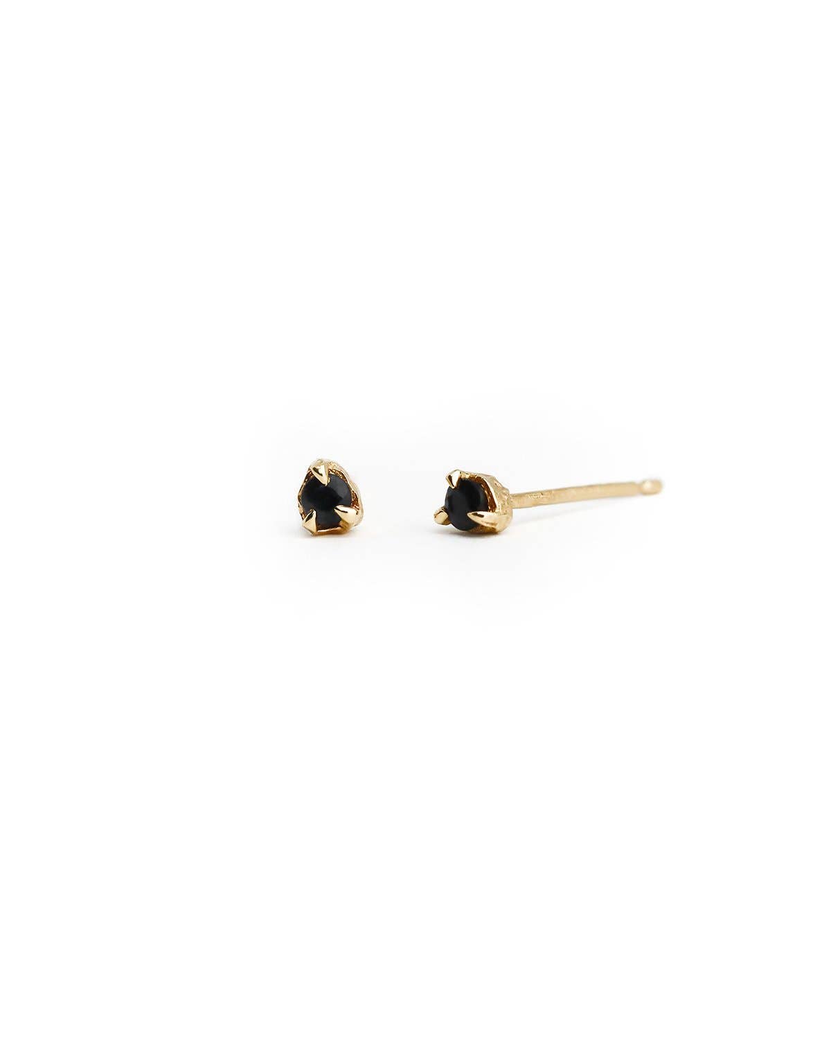 Solid Gold Black Diamond Earrings