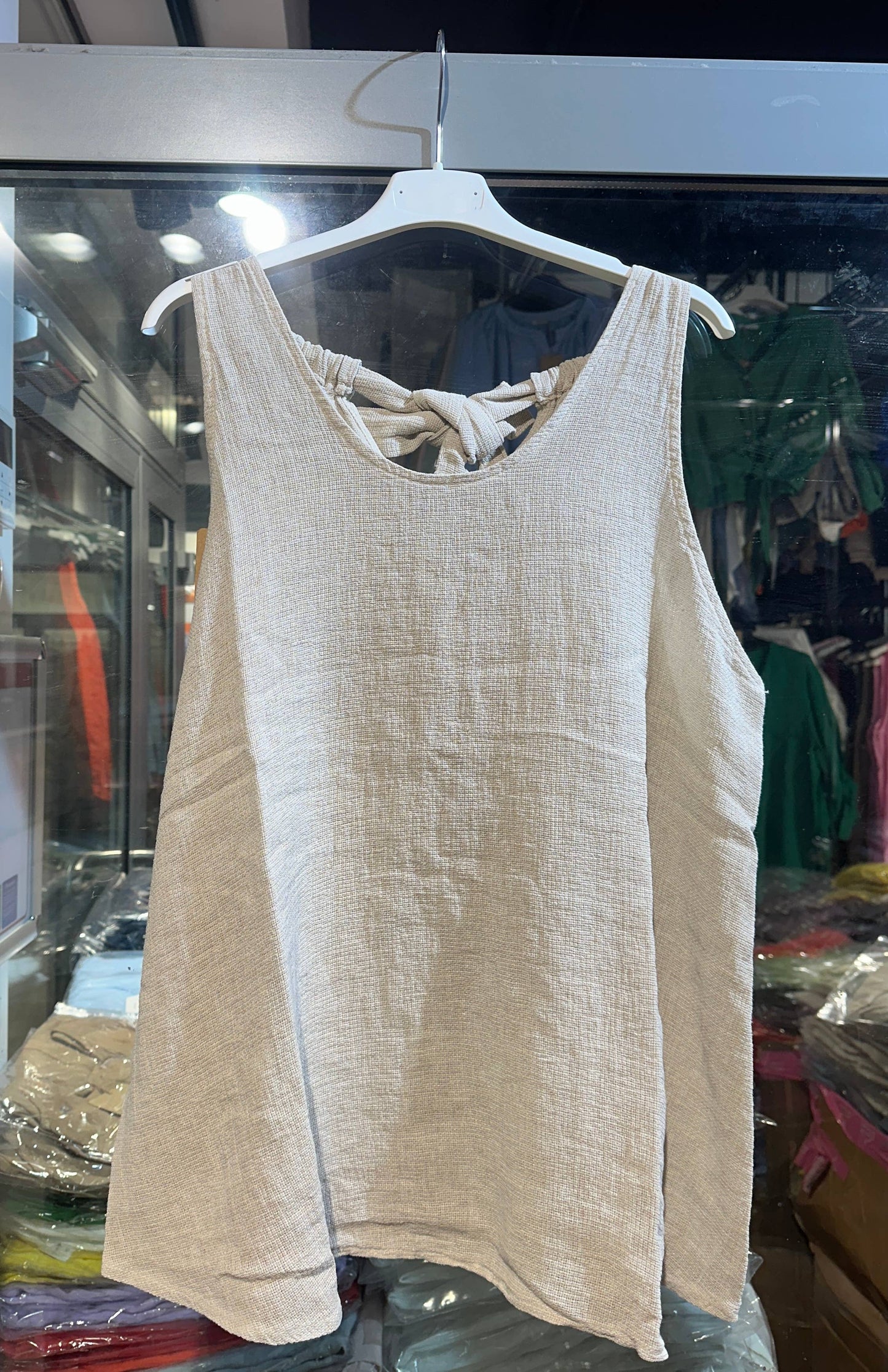 Tank top in 50% Cotton and 50% Linen