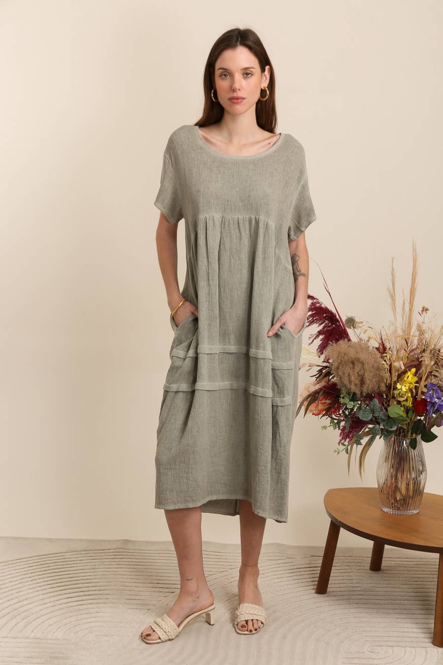 Linen cotton dress REF. 10120