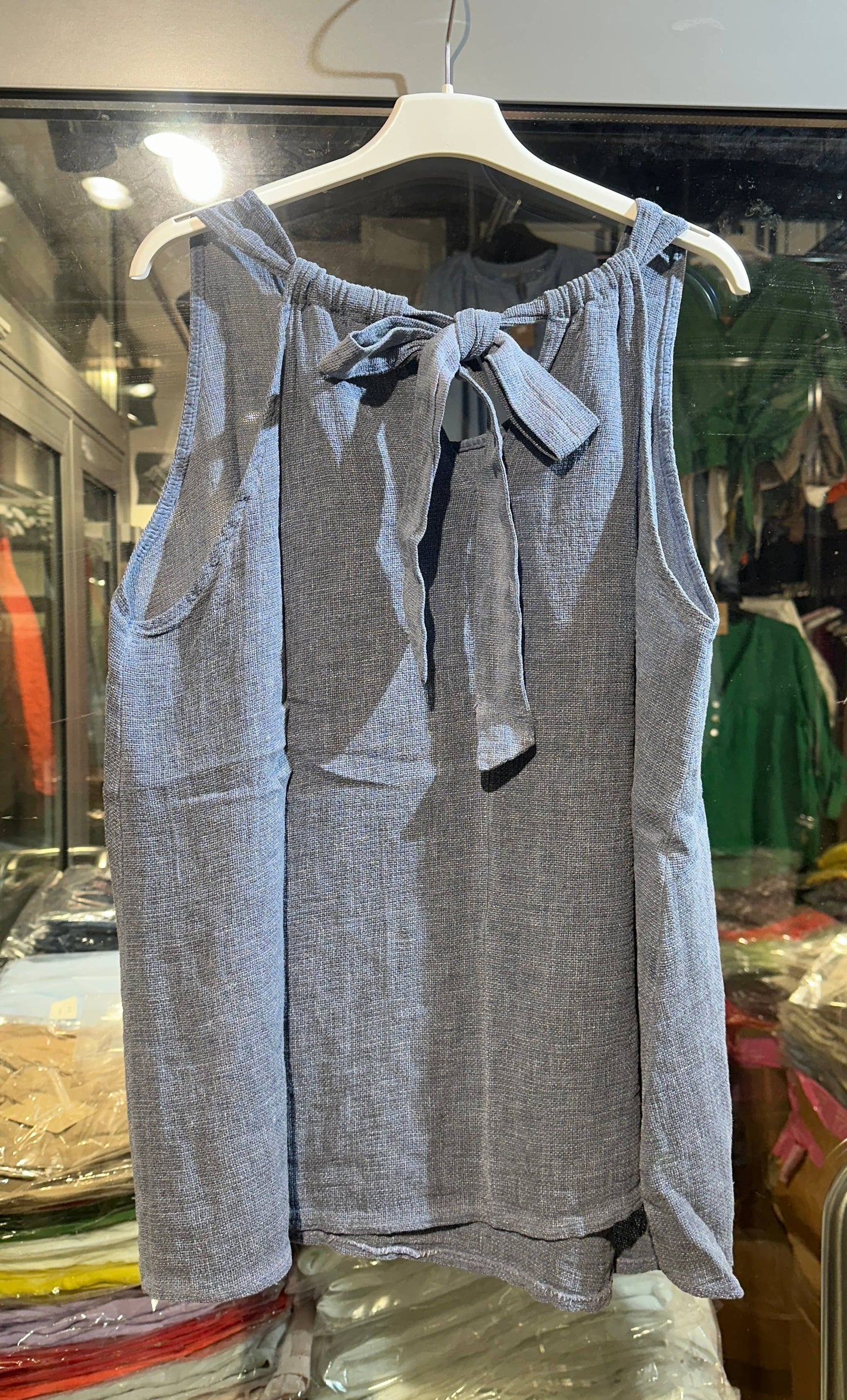 Tank top in 50% Cotton and 50% Linen
