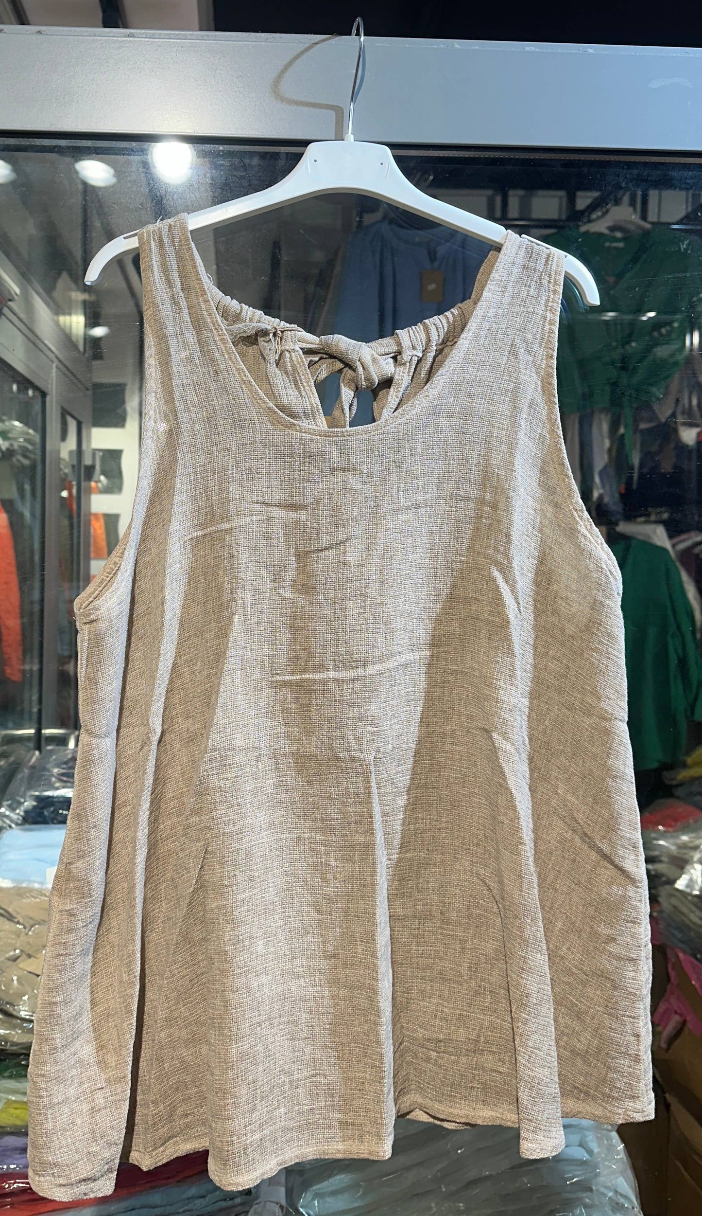 Tank top in 50% Cotton and 50% Linen