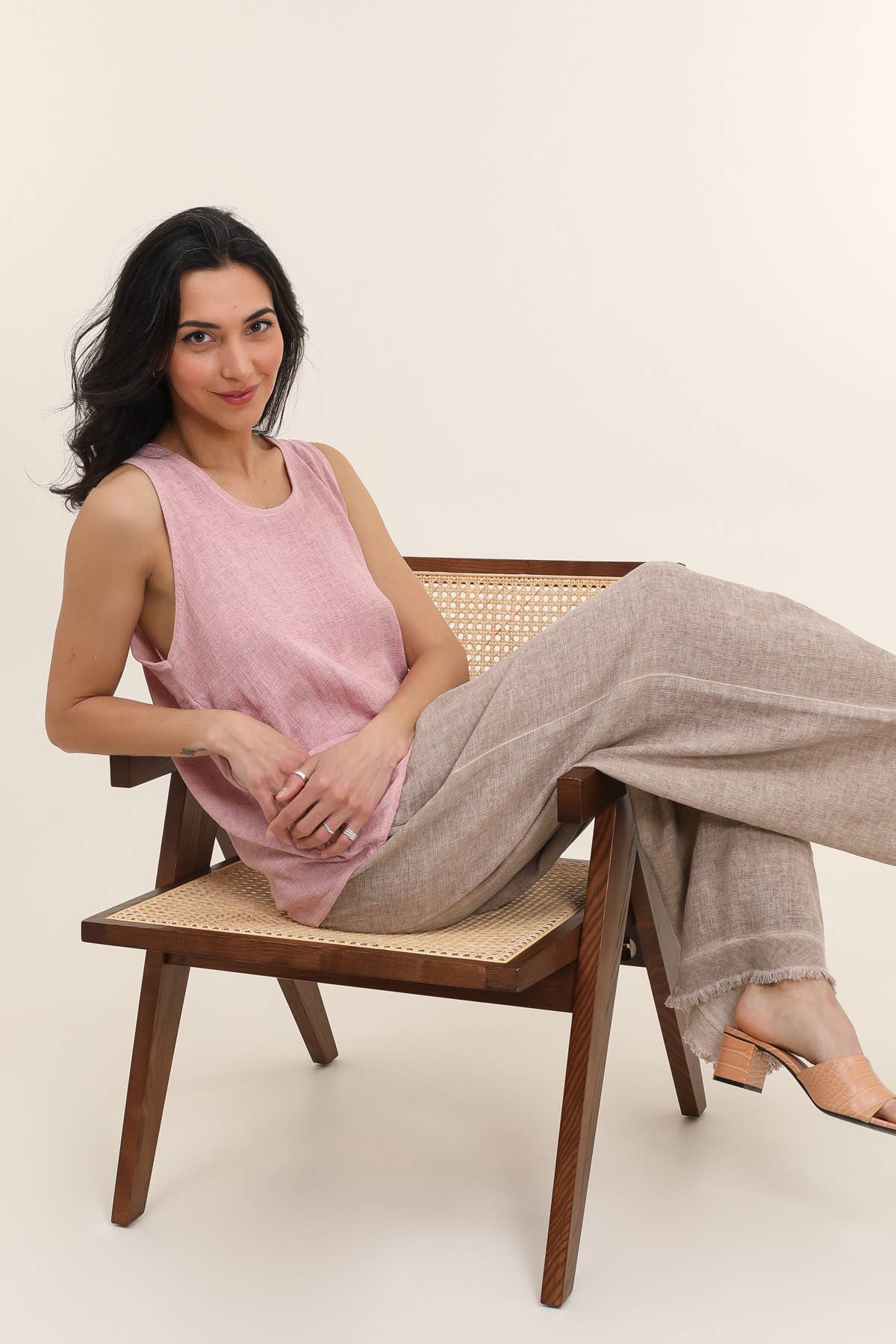Tank top in 50% Cotton and 50% Linen