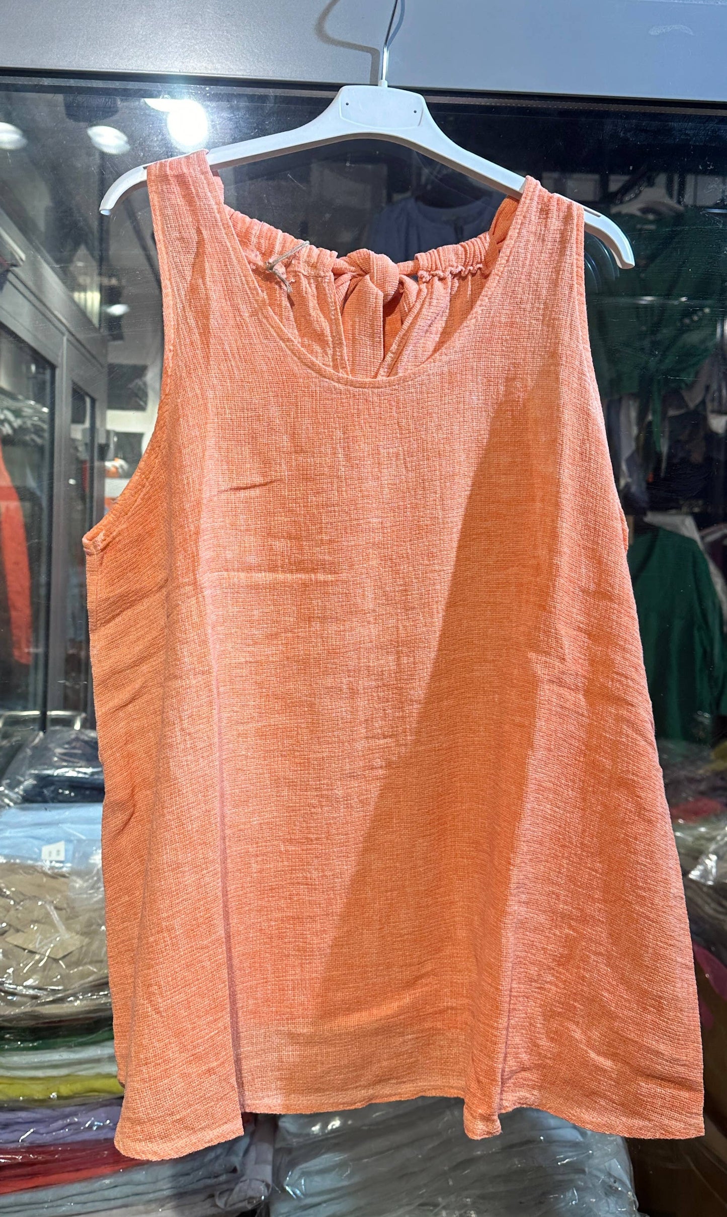 Tank top in 50% Cotton and 50% Linen