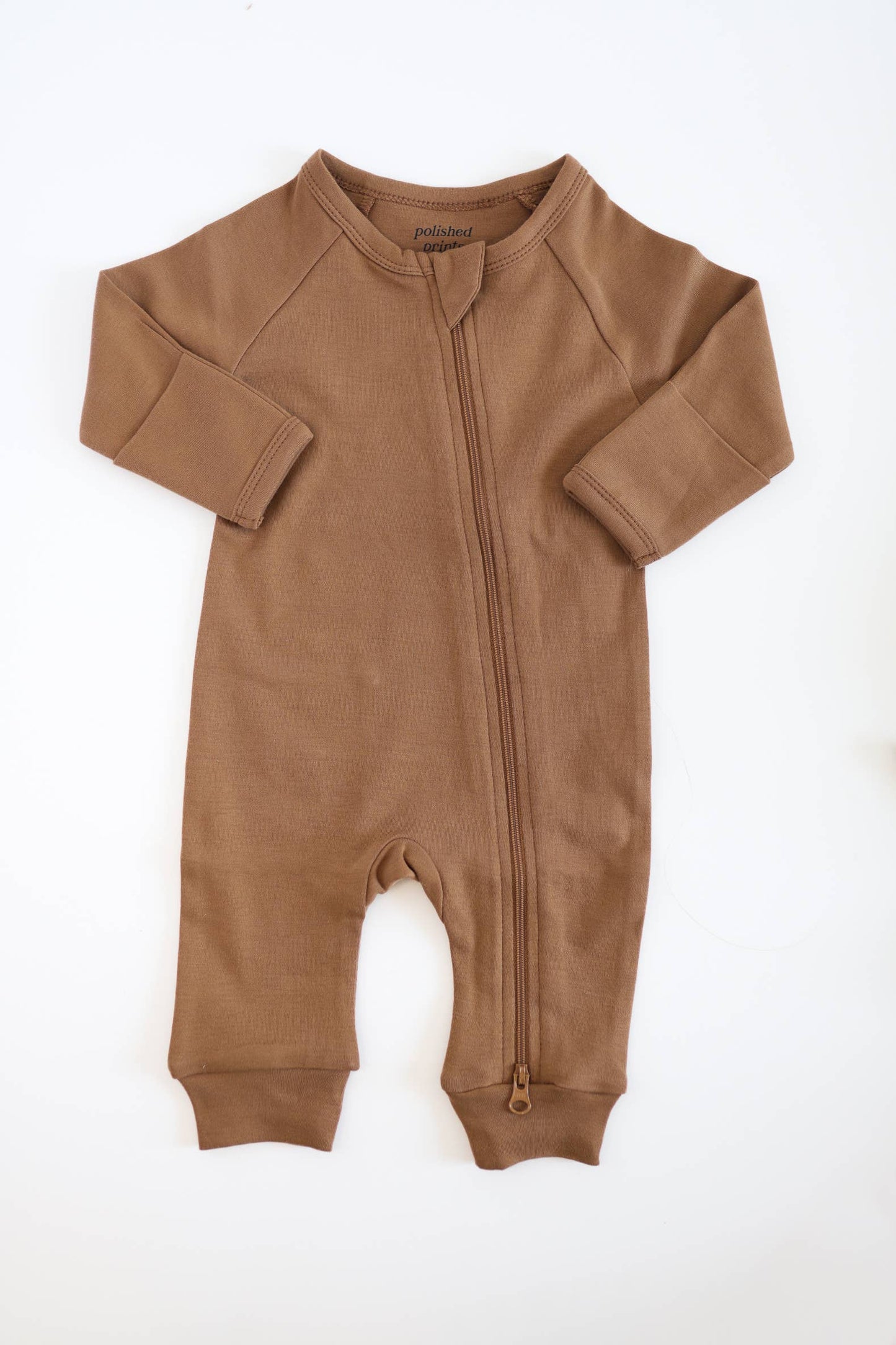 Organic Baby Zipper Sleeper in Almond | Baby Boy, Baby Girl
