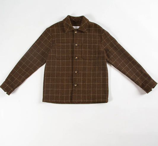 Mélange Wool Grid Jacket