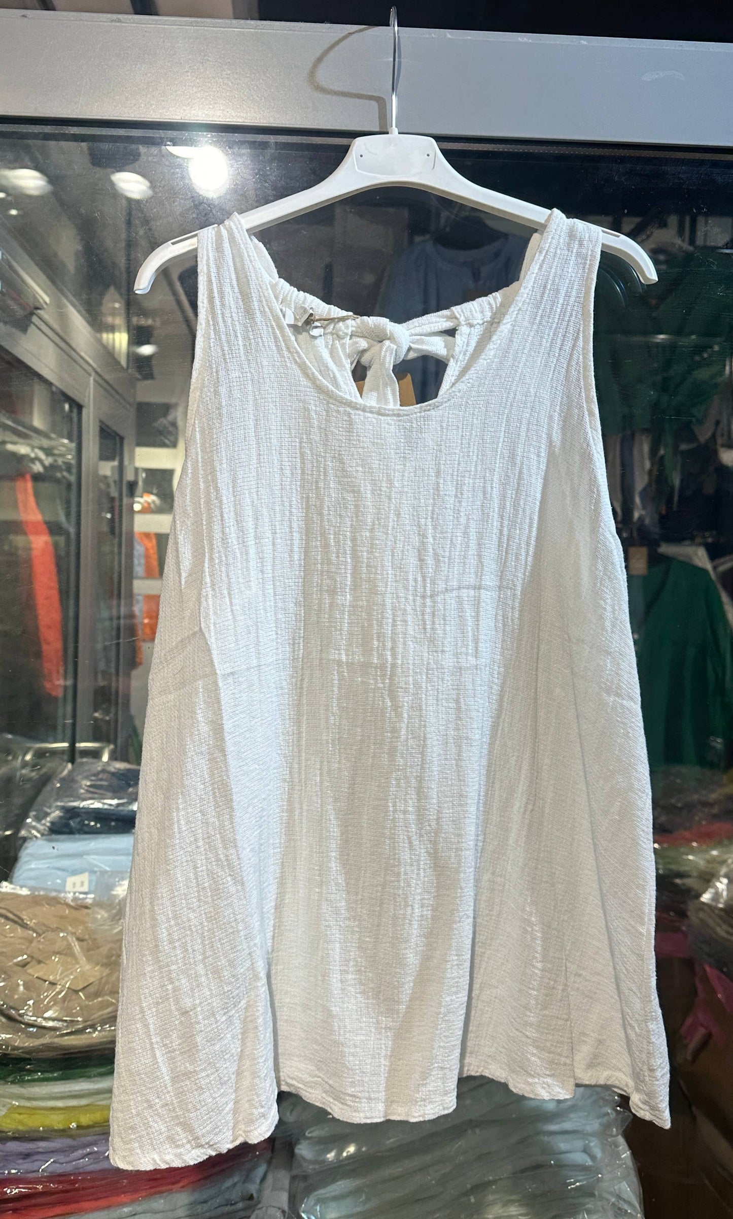 Tank top in 50% Cotton and 50% Linen