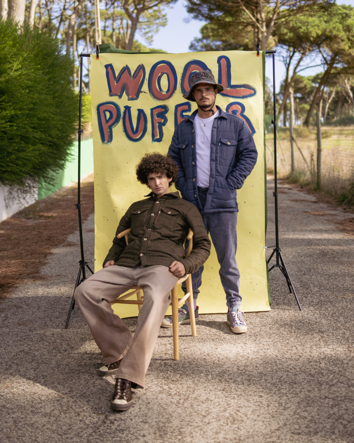 Mela wool puffer jacket in green