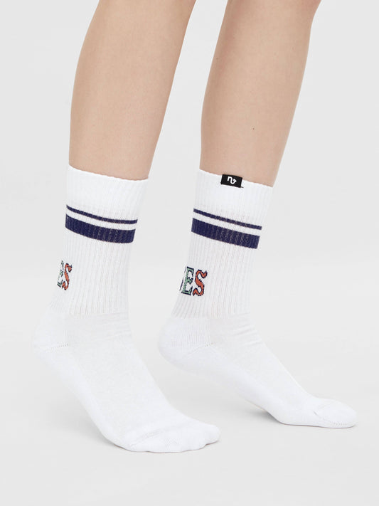 The Vibes Socks - Organic Crew Socks with Stripes, Vibes
