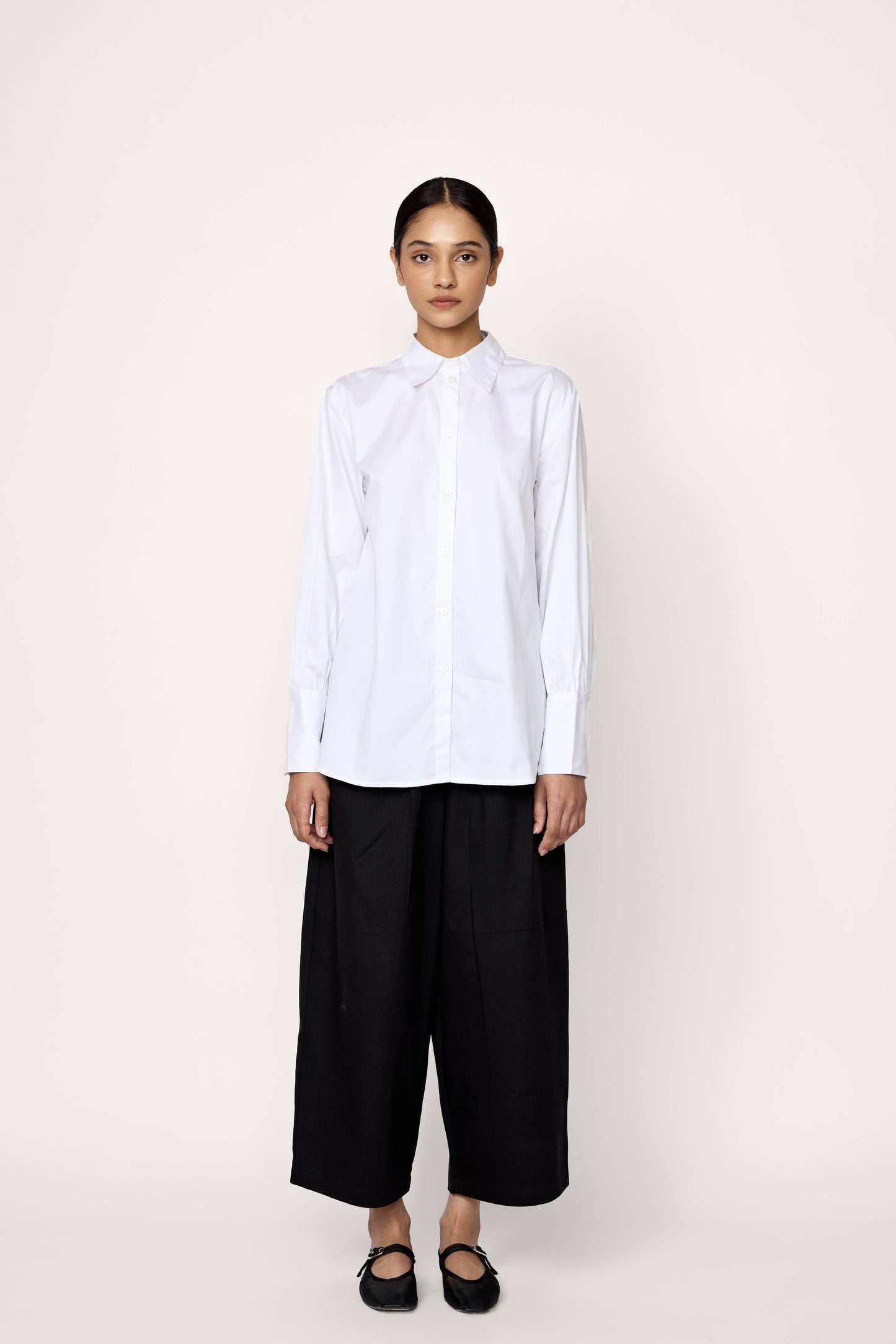 Button Down shirt, white Poplin / Museo
