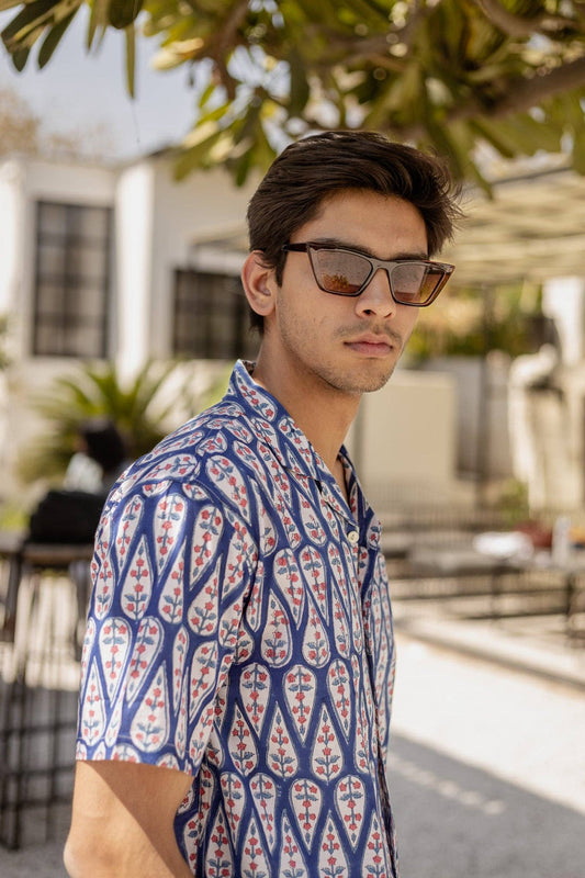Bluebell Handblock Printed Cotton Shirt