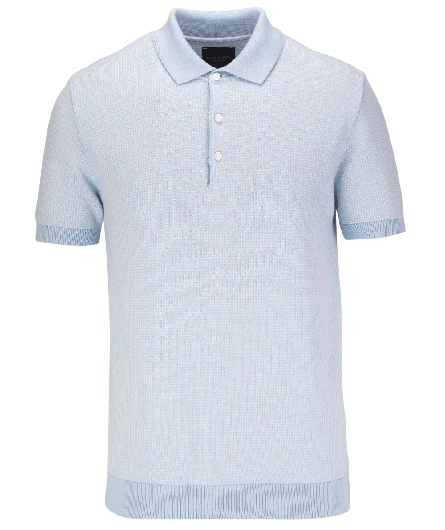 Short Sleeve Knitted 2 Colour Jacquard Polo