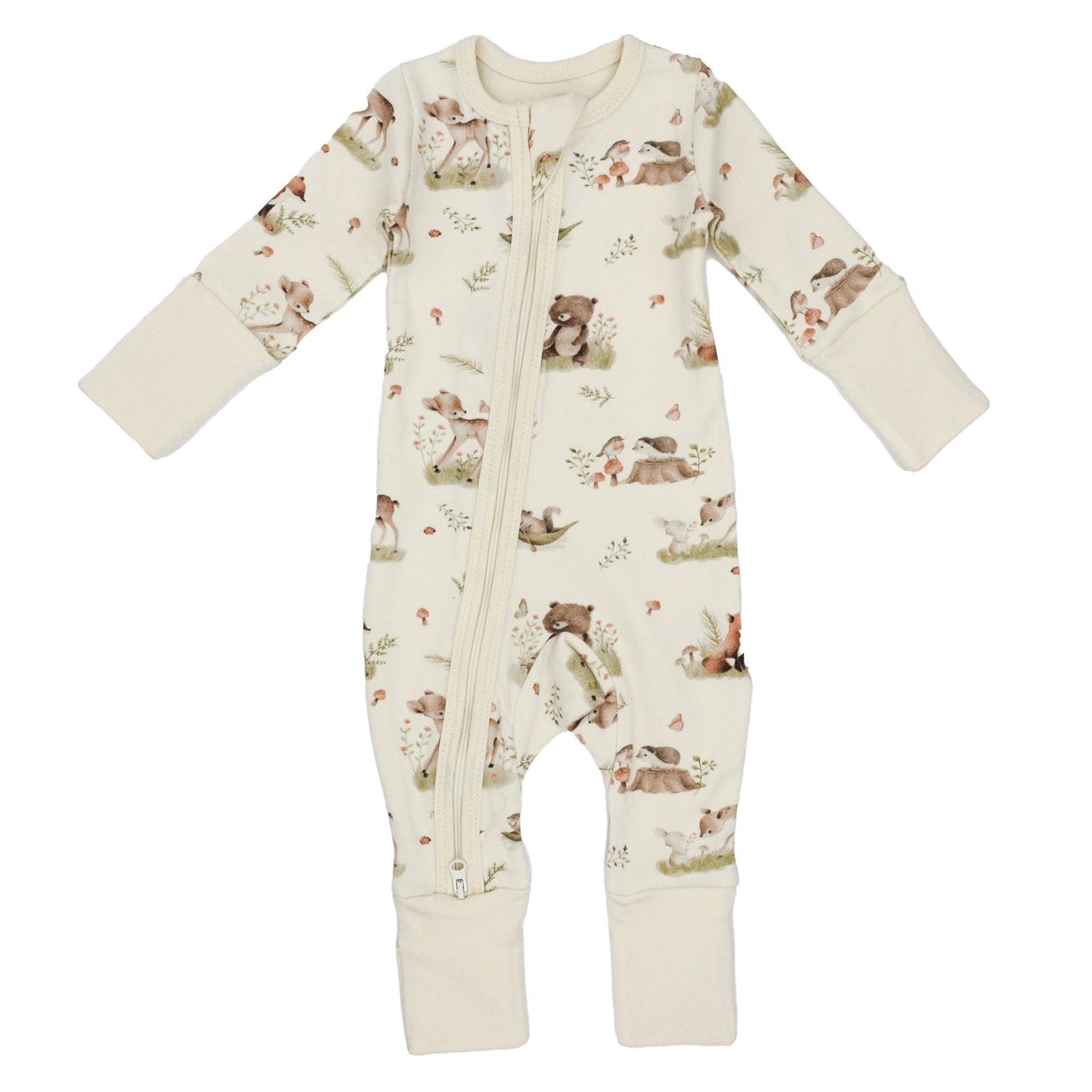 Organic Cotton Baby Pajamas 2-Way Zip Front Zipper Sleeper, Linden