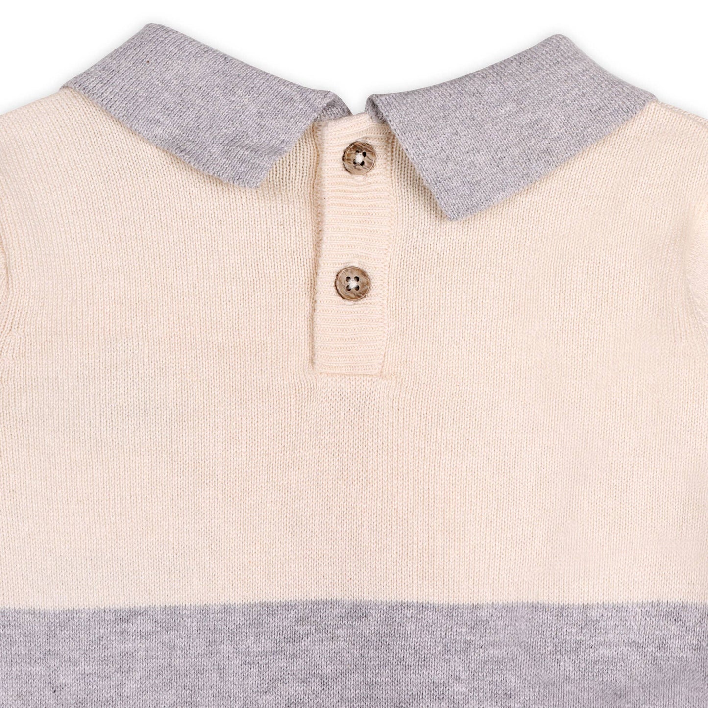 Cuddly Bear Applique Sweater Knit Collar Baby Pullover
