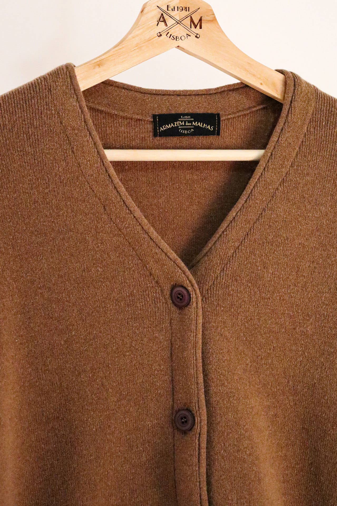 Lambswool Cardigan - Camel