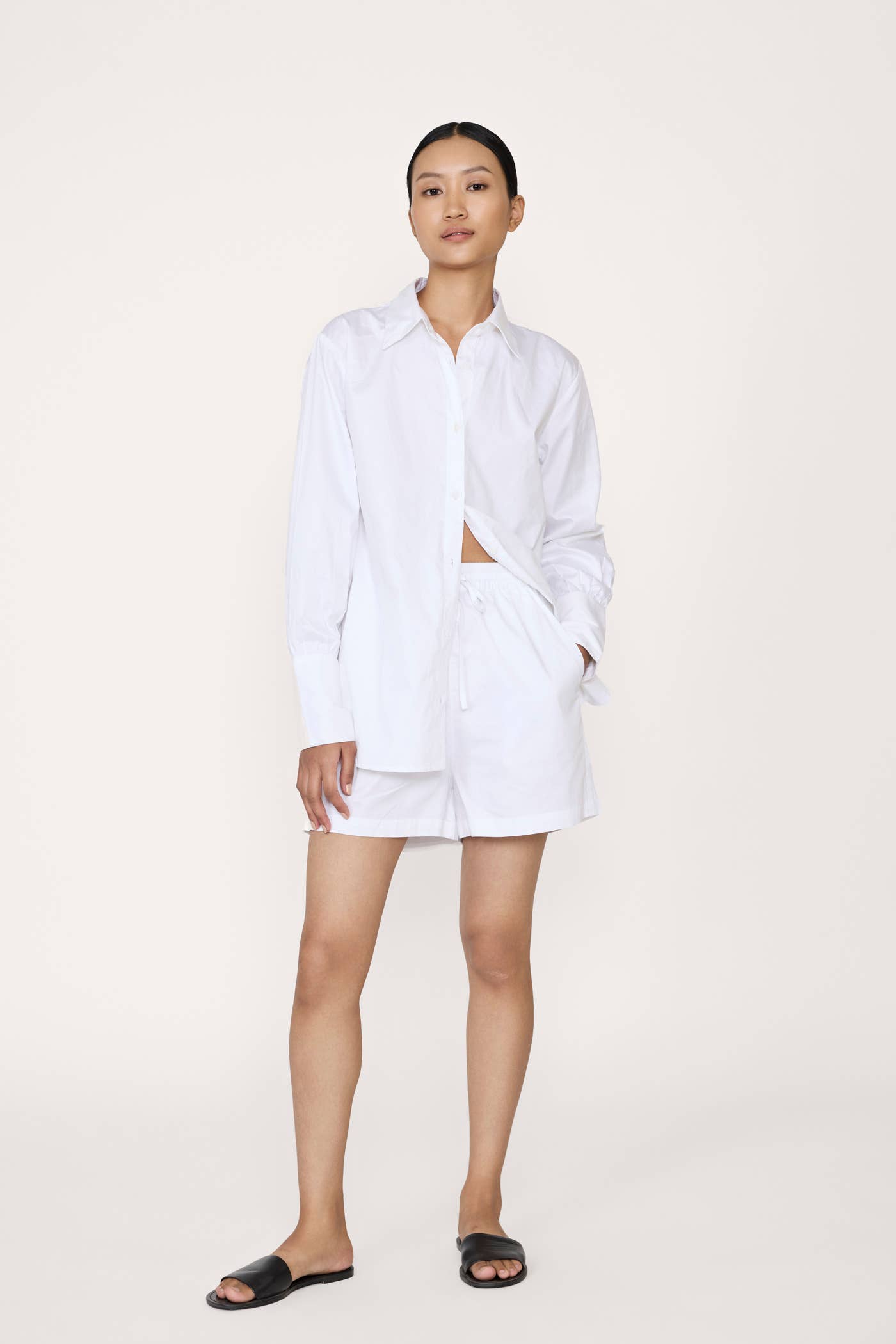 Button Down shirt, white Poplin / Museo