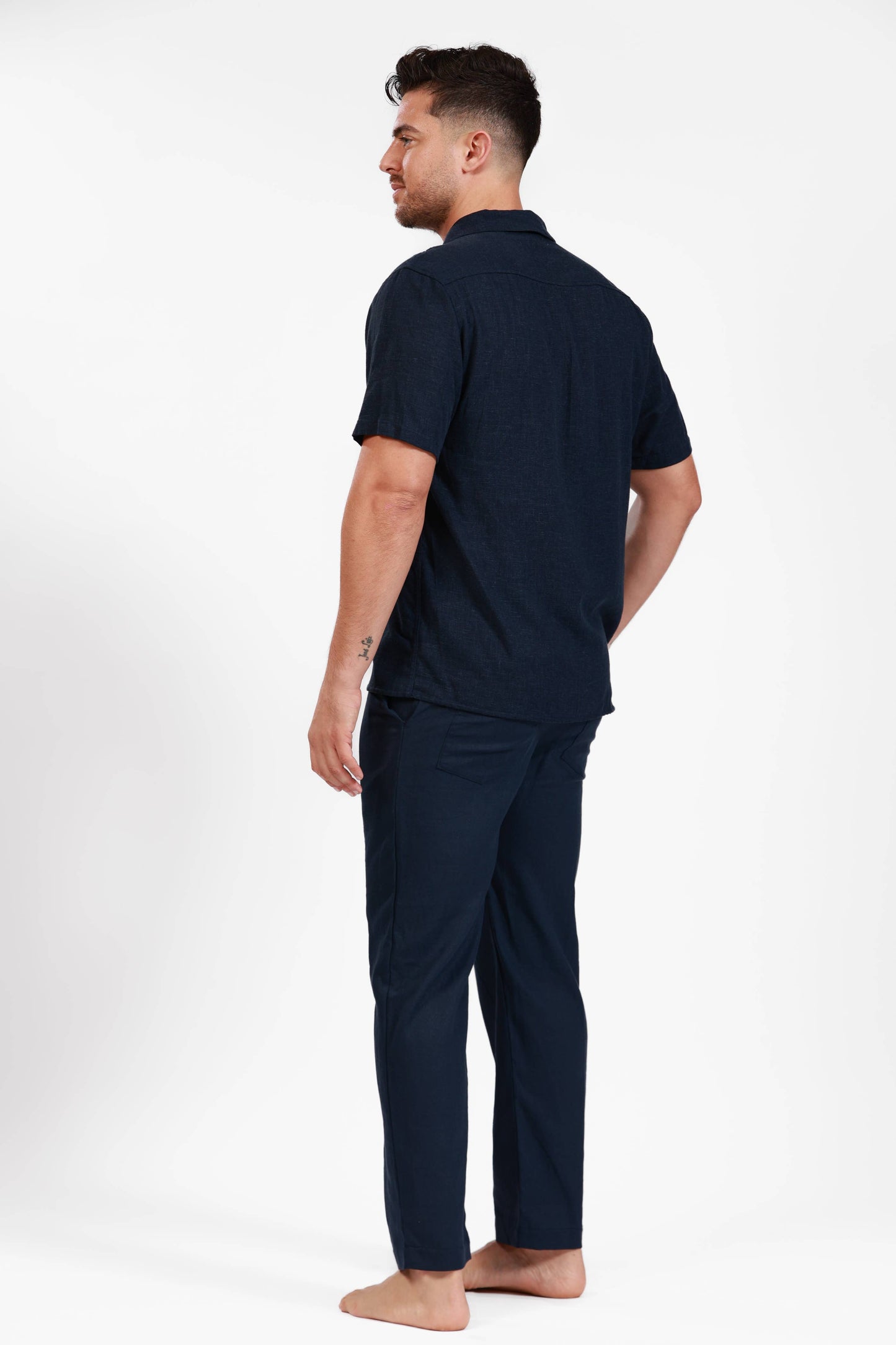 Black Linen Joggers
