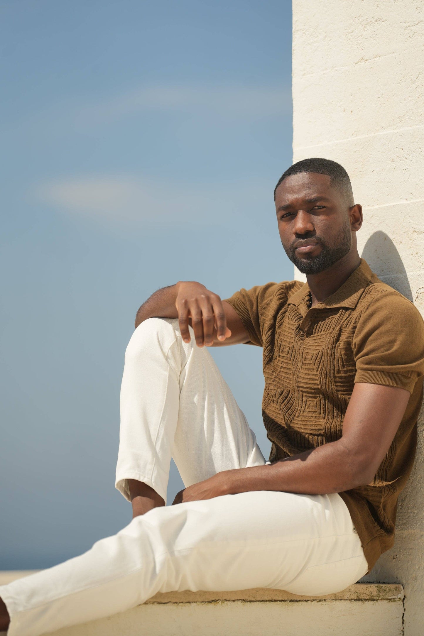 BROWN MOSAIC POLO