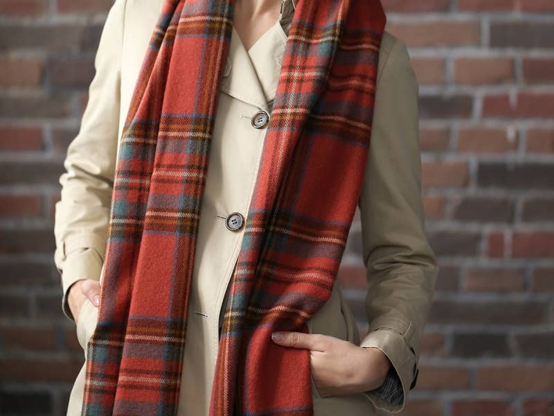 Antique Royal Stewart Blanket Scarf/Wrap - Merino Lambswool