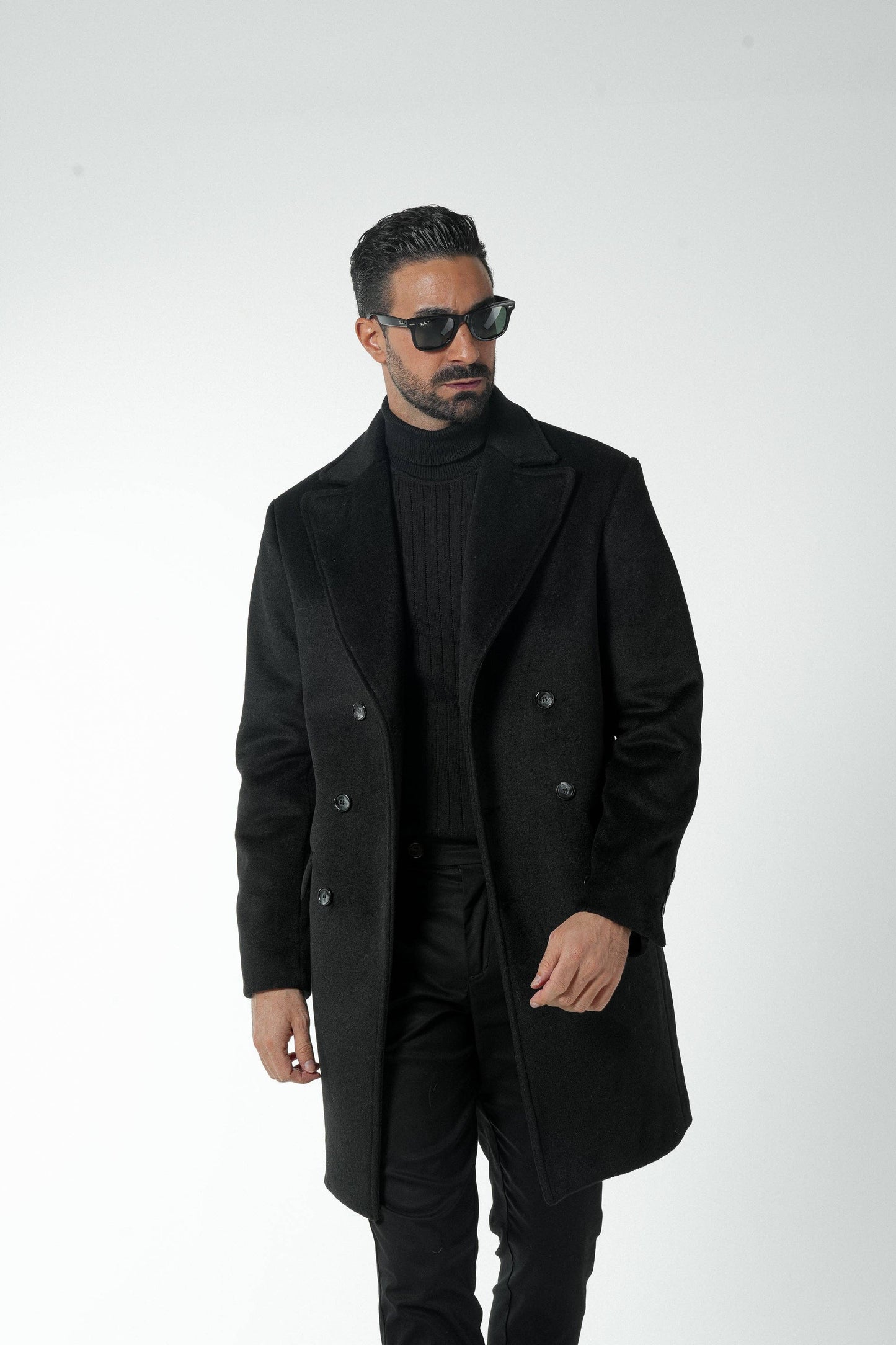 Black Ribbed High Neck