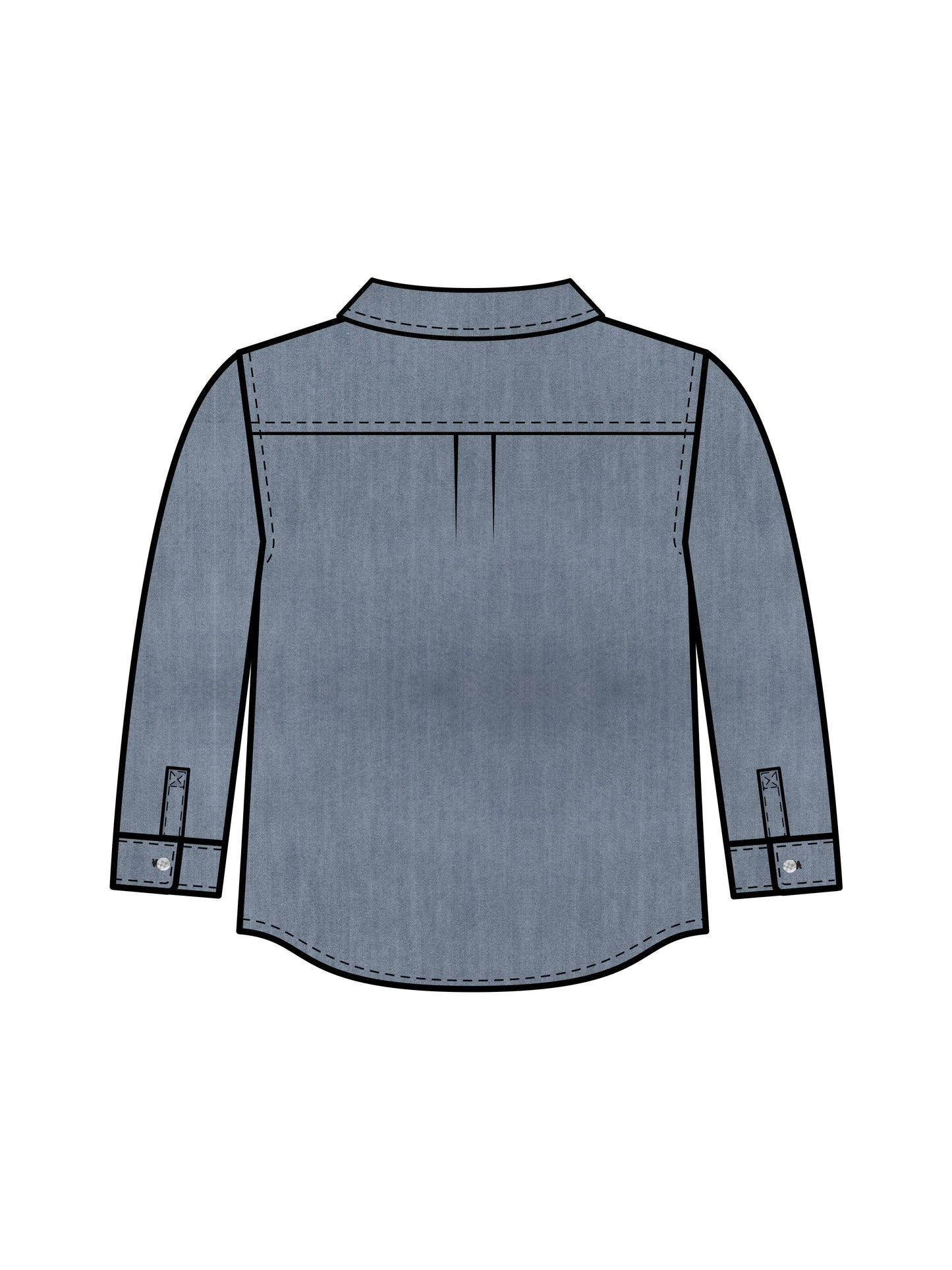 Hayes Chambray Long Sleeve Collared Shirt - Medium Chambray