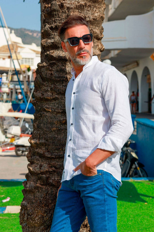 Mallorca White Linen Shirt