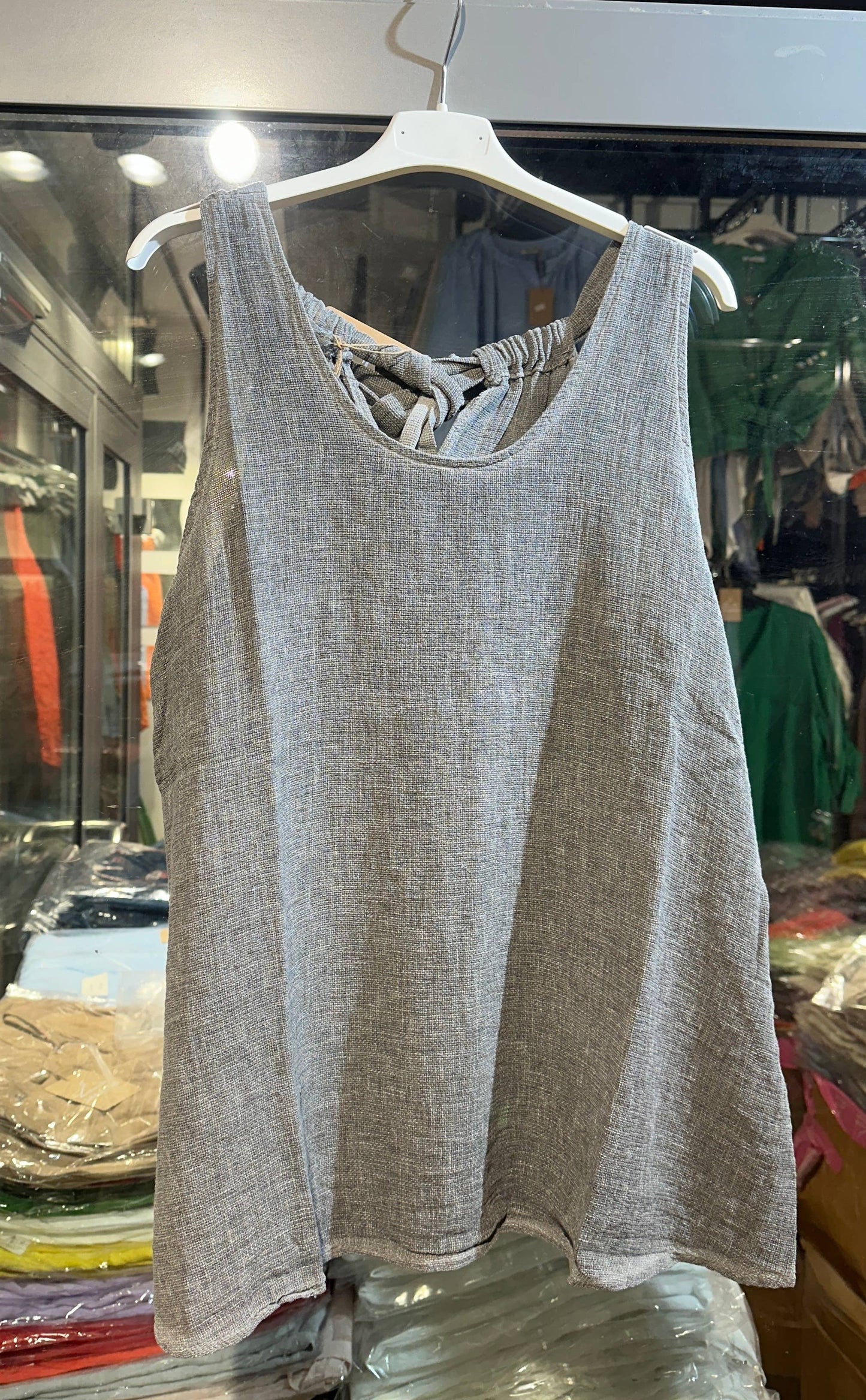 Tank top in 50% Cotton and 50% Linen