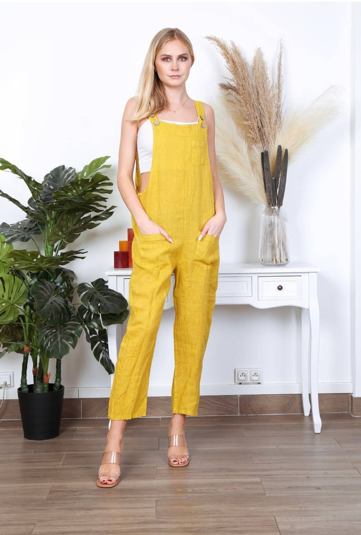 100% Linen Combination Jumpsuit
