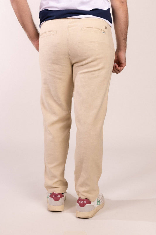 Beige Dobby Pants