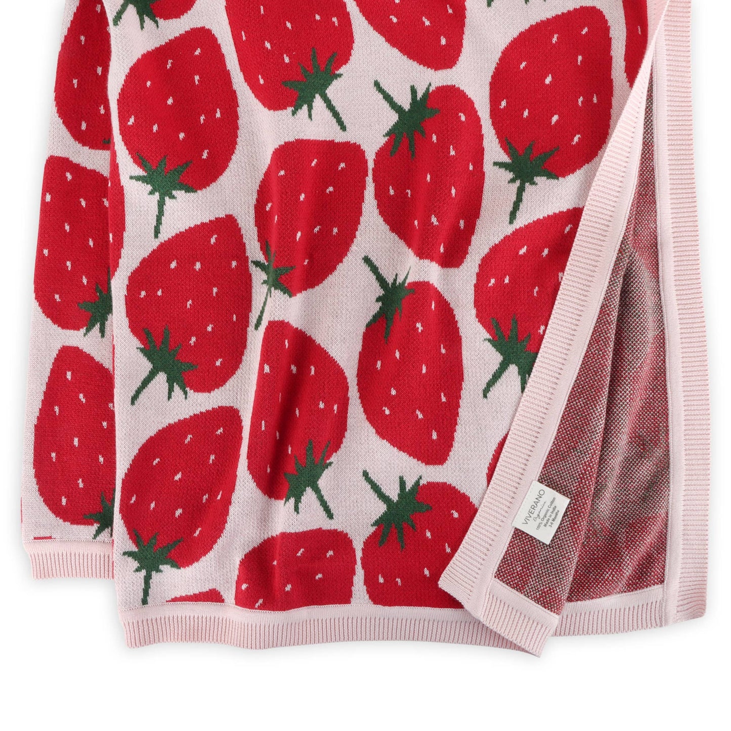 Strawberry Fields -Organic Cotton Jacquard Knit Baby Blanket