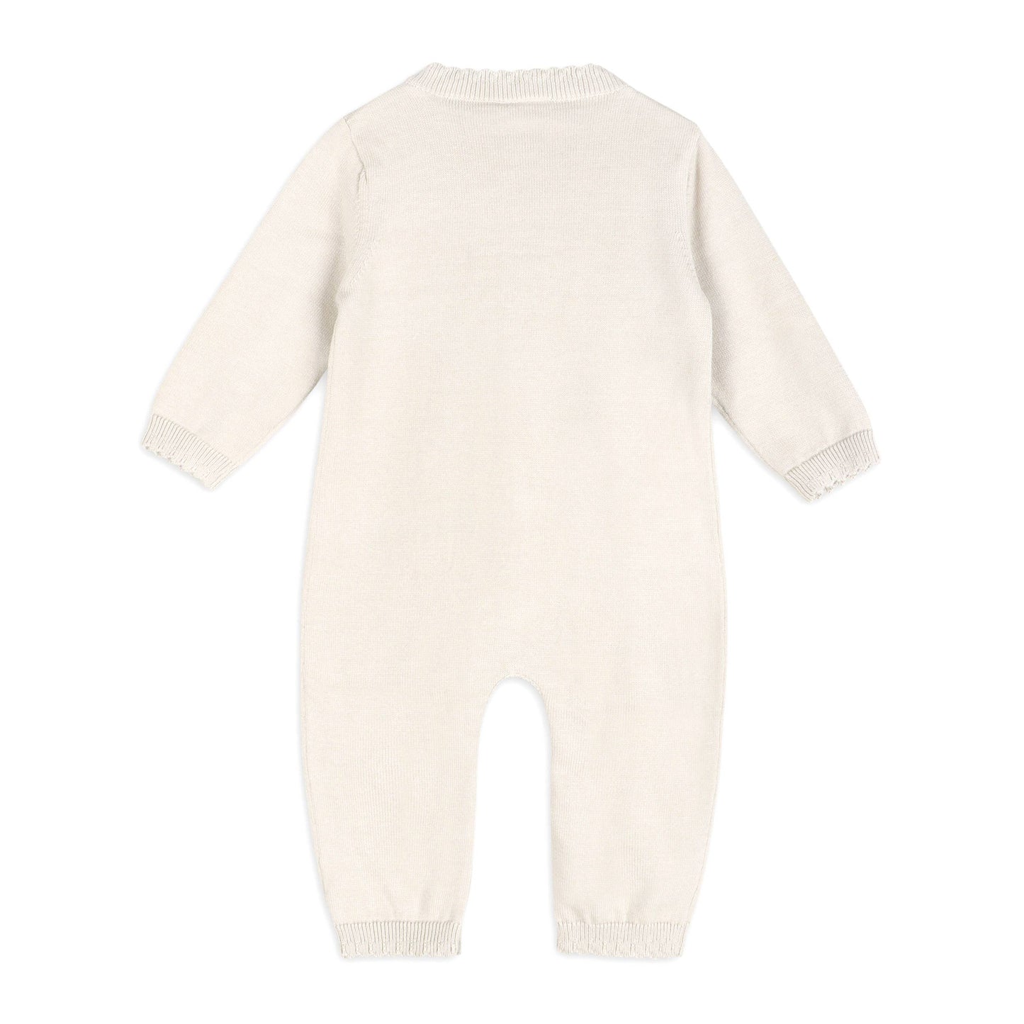 Evie Bow Pointelle Knit Baby Jumpsuit (Organic Cotton)