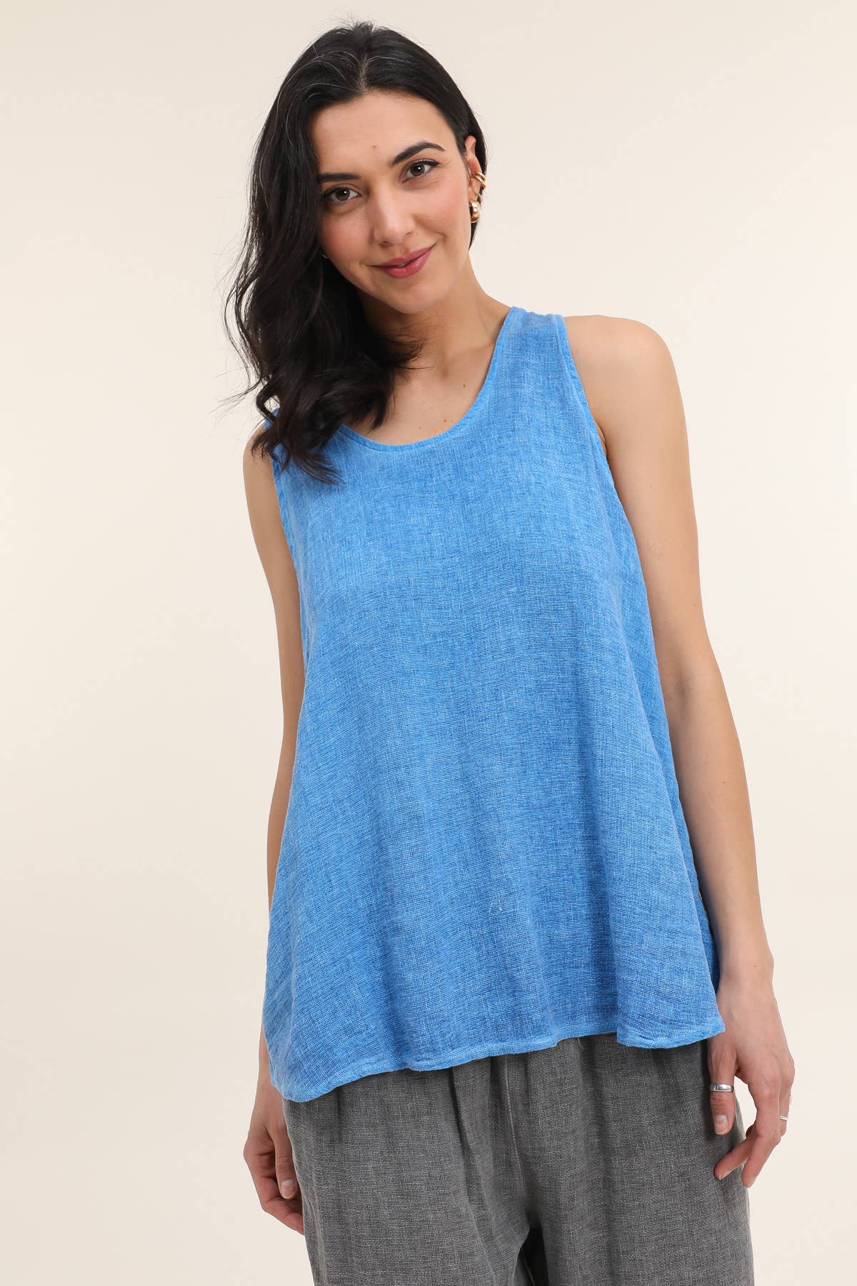 Tank top in 50% Cotton and 50% Linen