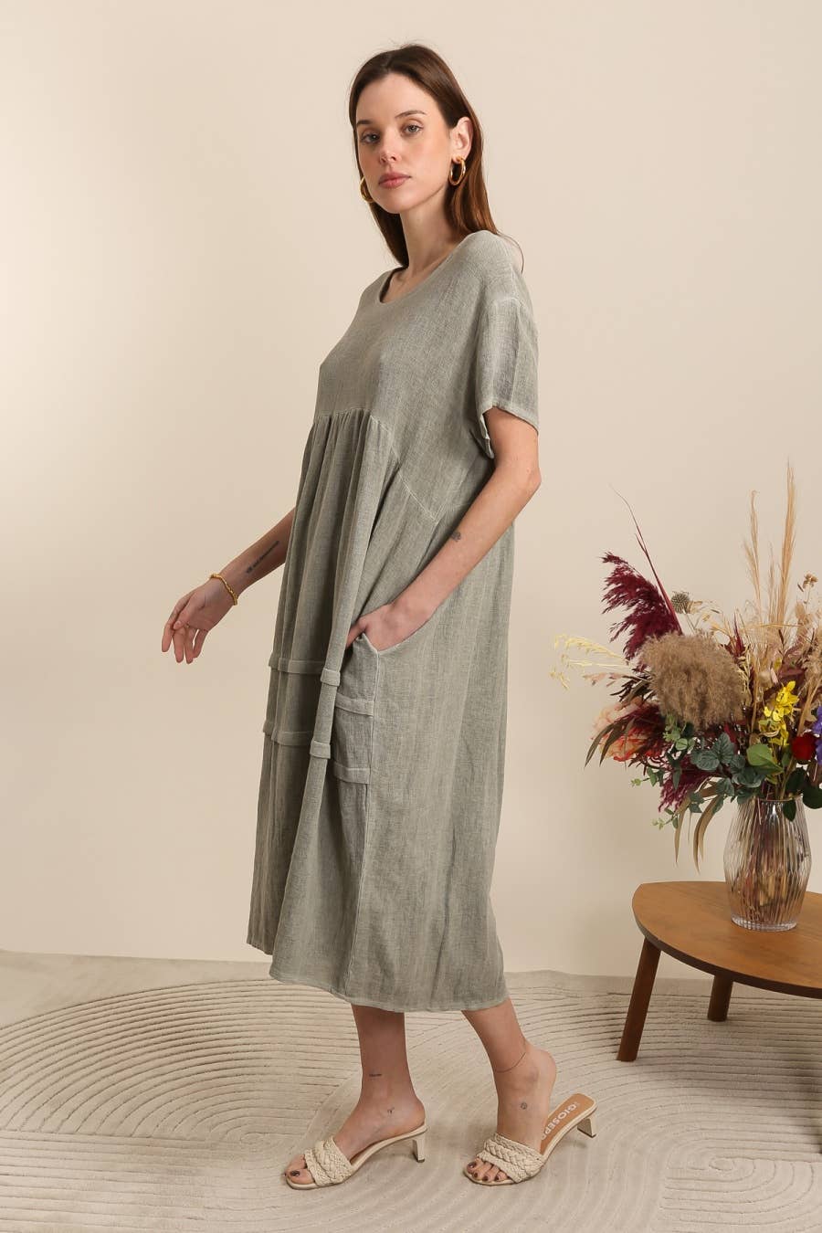 Linen cotton dress REF. 10120
