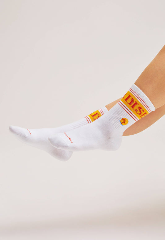 Paradise Socks - Organic Crew Socks with Embroidery