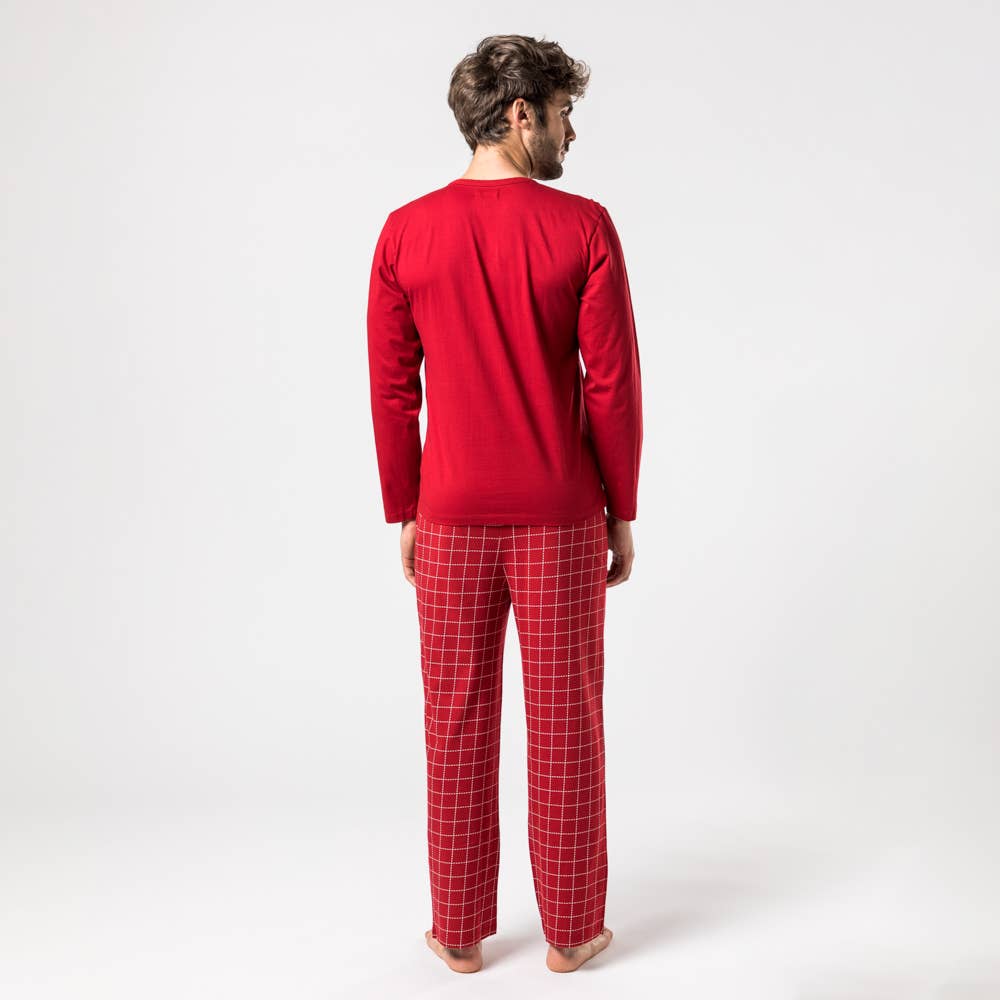 ORGANIC COTTON PAJAMA MAN IOTA CHECKS FAIR TRADE PRODUCT