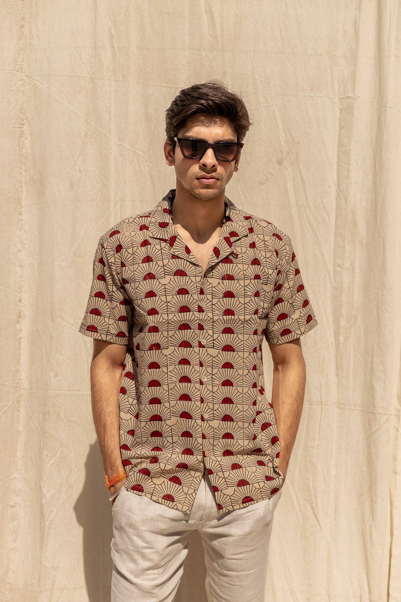 Morning Glory Handblock Printed Cotton Shirt