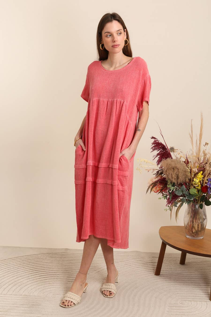 Linen cotton dress REF. 10120