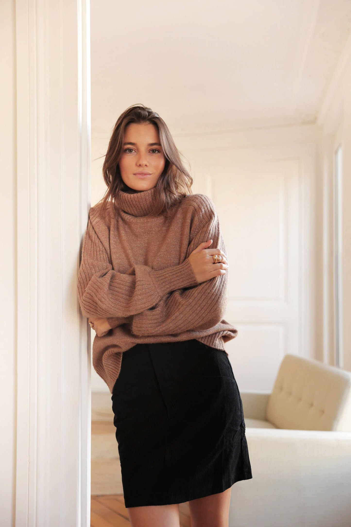 Straight velvet skirt Jill
