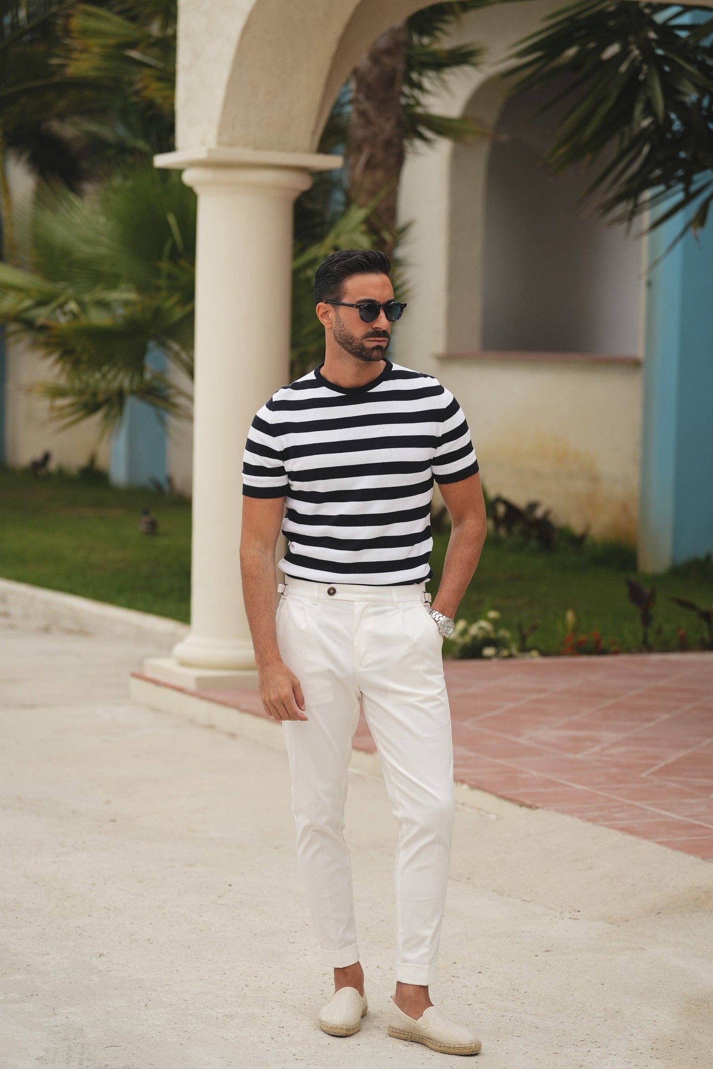 WHITE&BLUE RAYAS DONATO T-SHIRT
