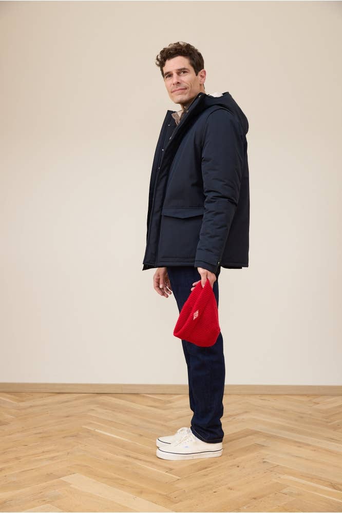 Navy Cosy Short Parka