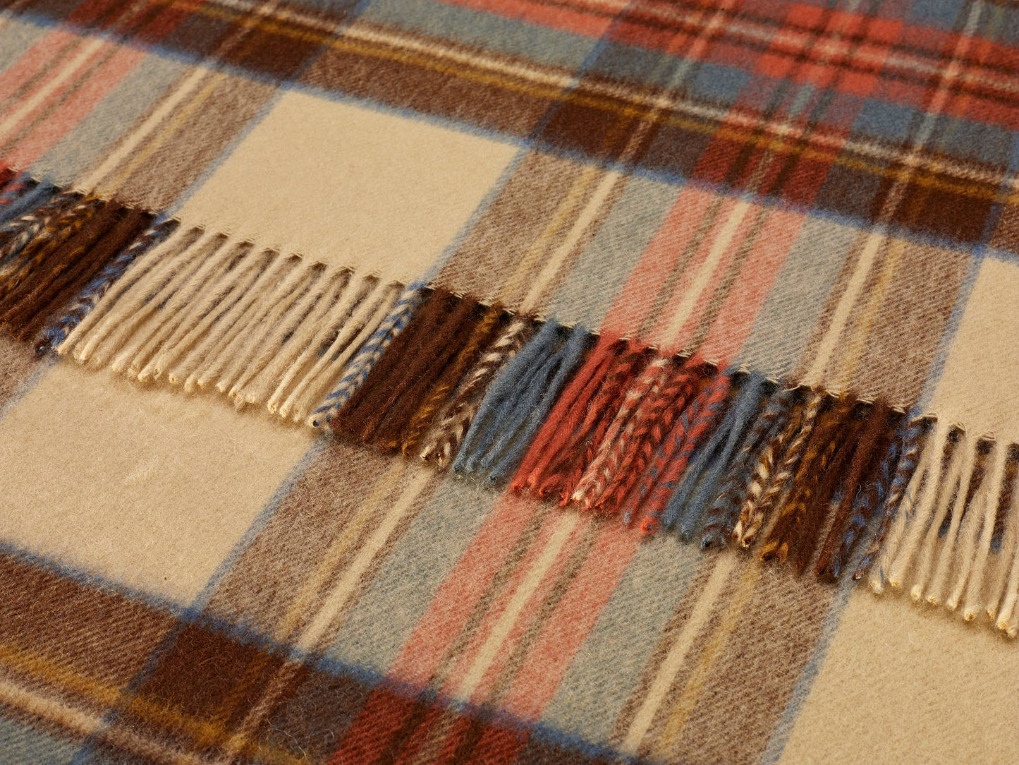 Antique Dress Stewart Tartan Shawl - 100% Merino Lambswool