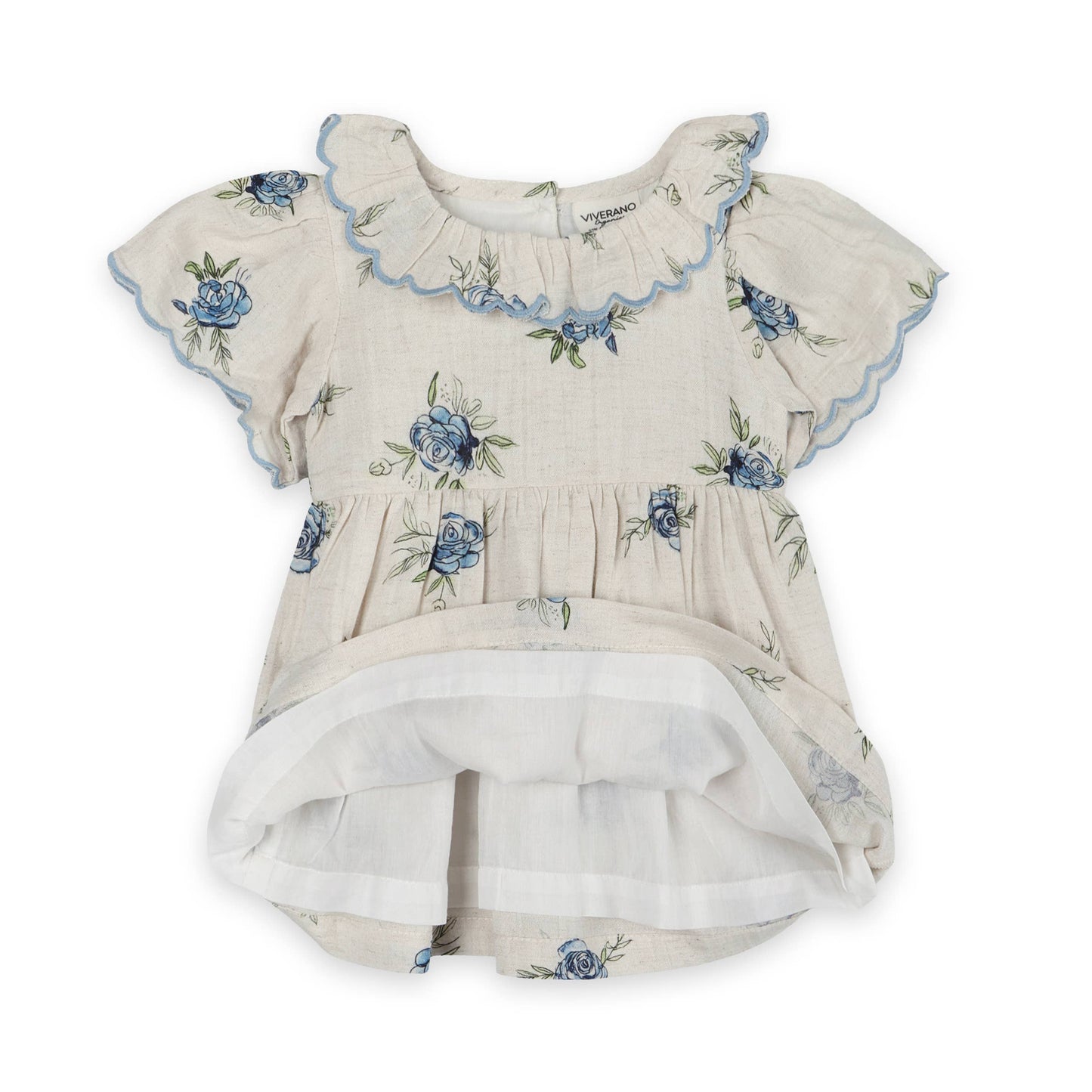 Katarina Floral Baby Dress + Bloomer (Linen Blend)