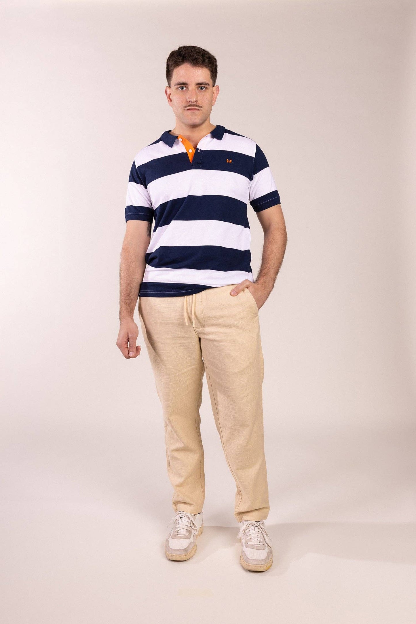 Beige Dobby Pants