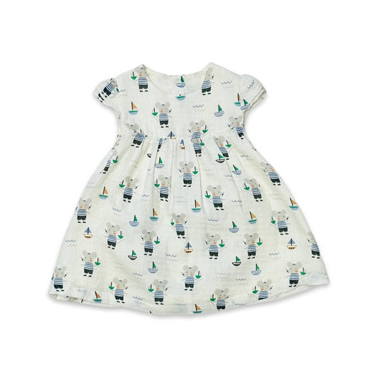 Mouse Sailor Cap Sleeve Baby Dress+Bloomer (Organic)