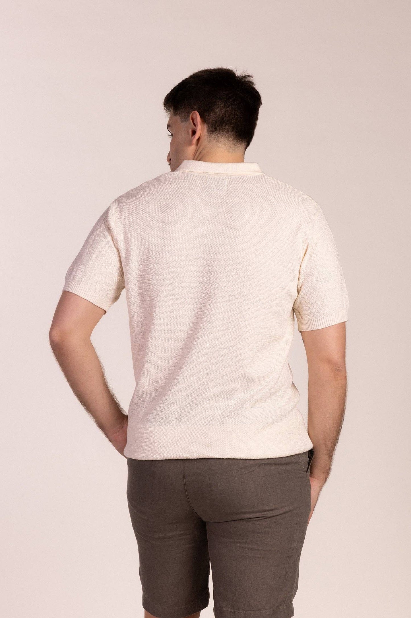 Beige Knit Polo | Montelo