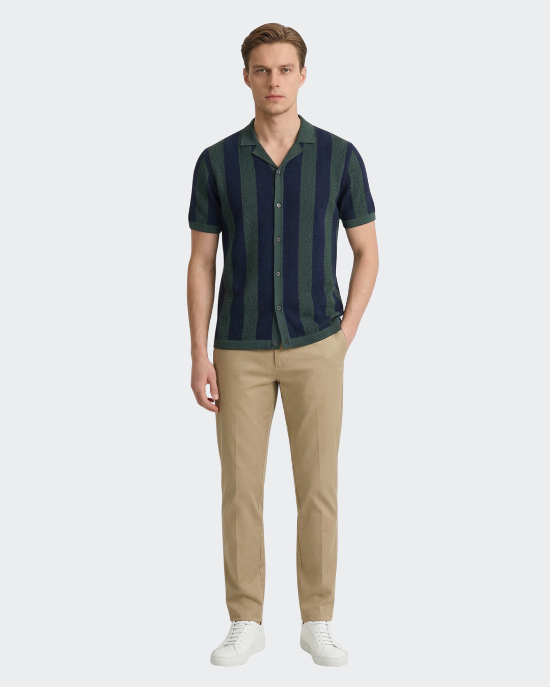 Eclipse Stripe Flatknit Camp Shirt