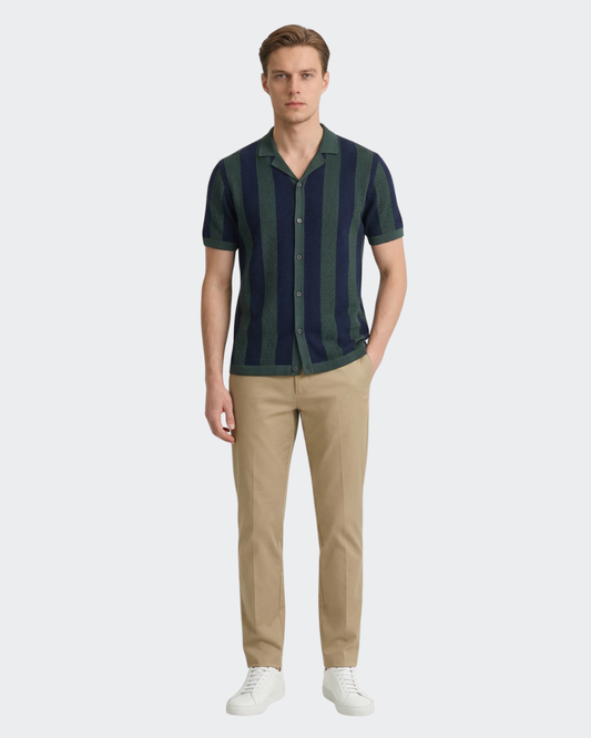 Eclipse Stripe Flatknit Camp Shirt