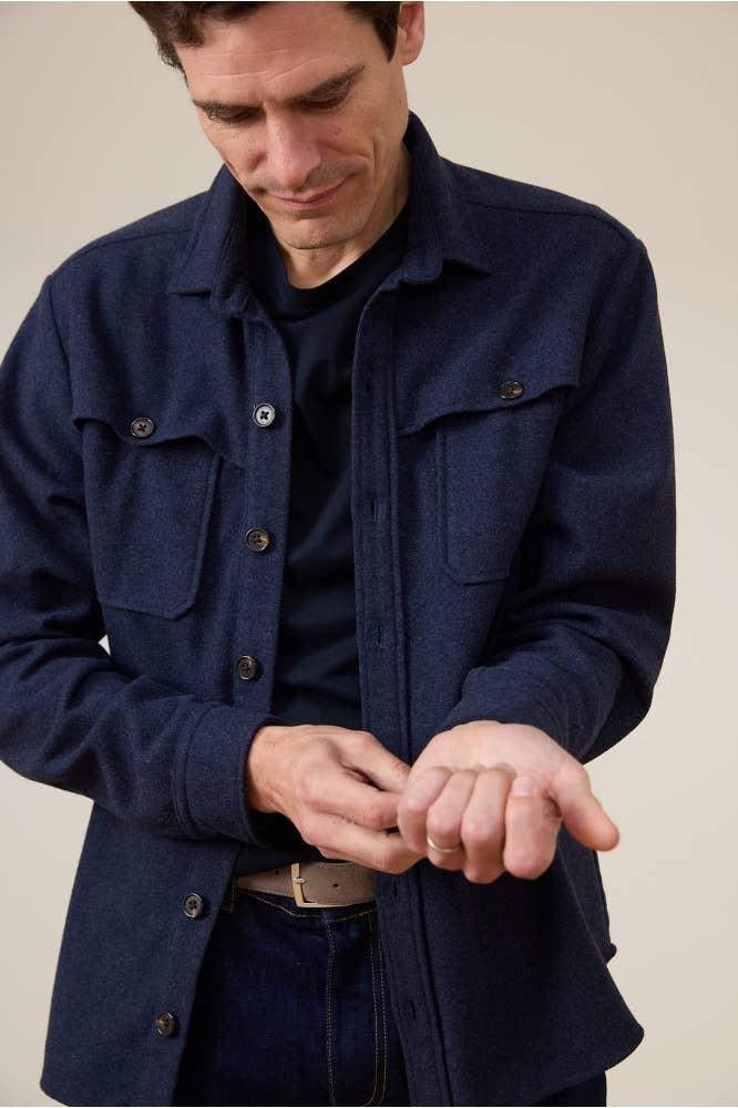 Portland Navy flannel overshirt