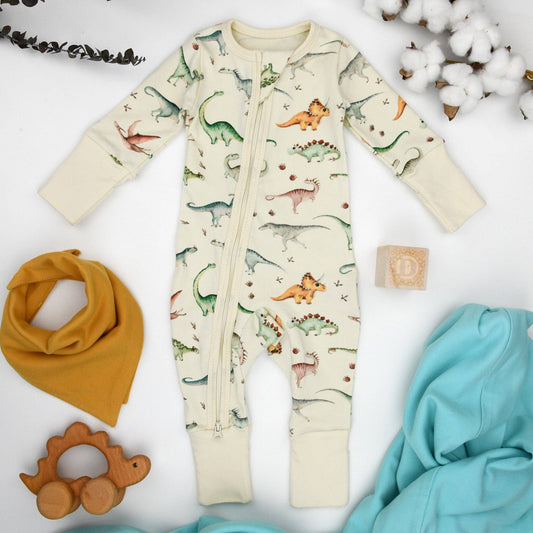 Organic Cotton Baby Pajamas 2-Way Zip Front Zipper Sleeper, Ziggy