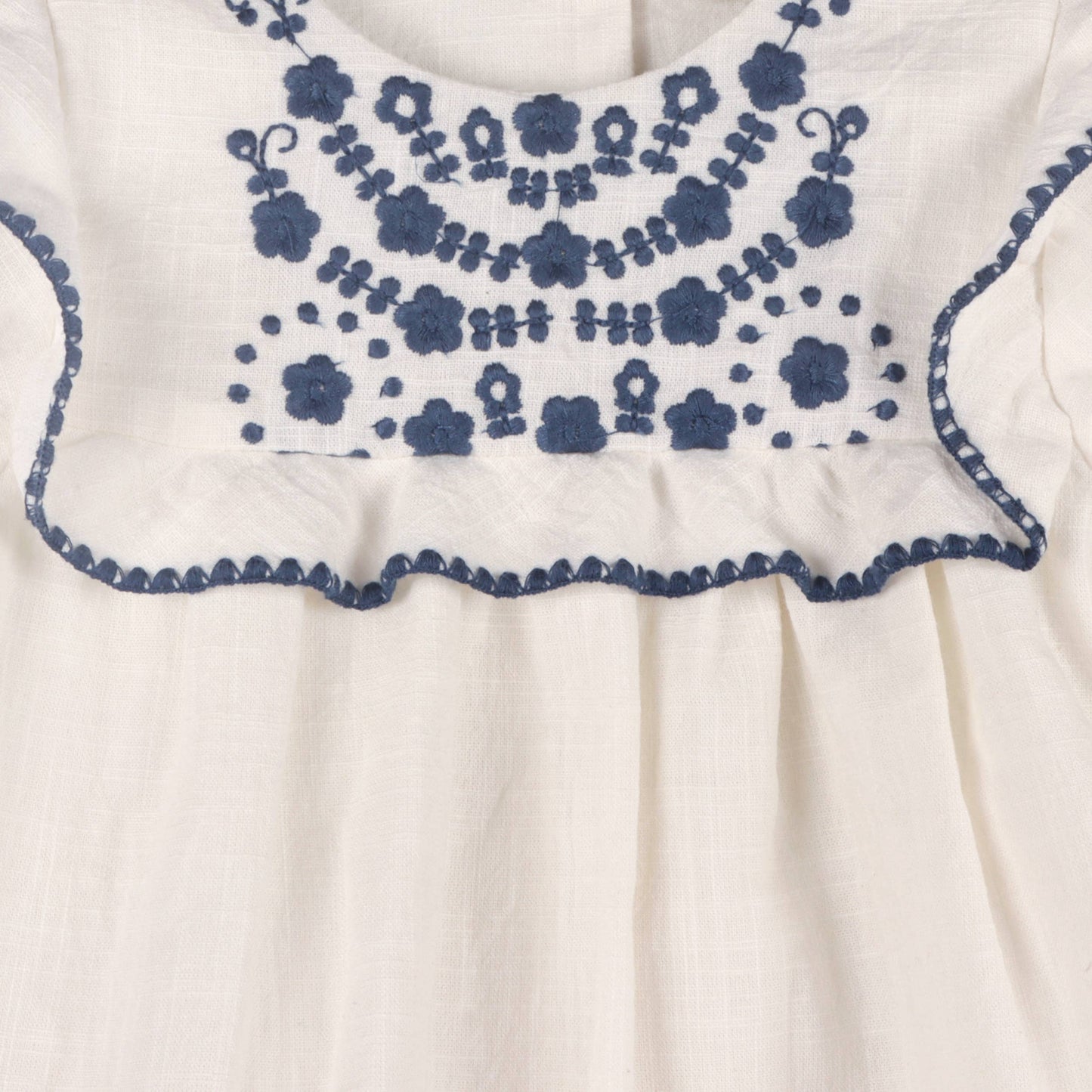Cadence Floral Embroidered Baby Dress + Bloomer (Organic)