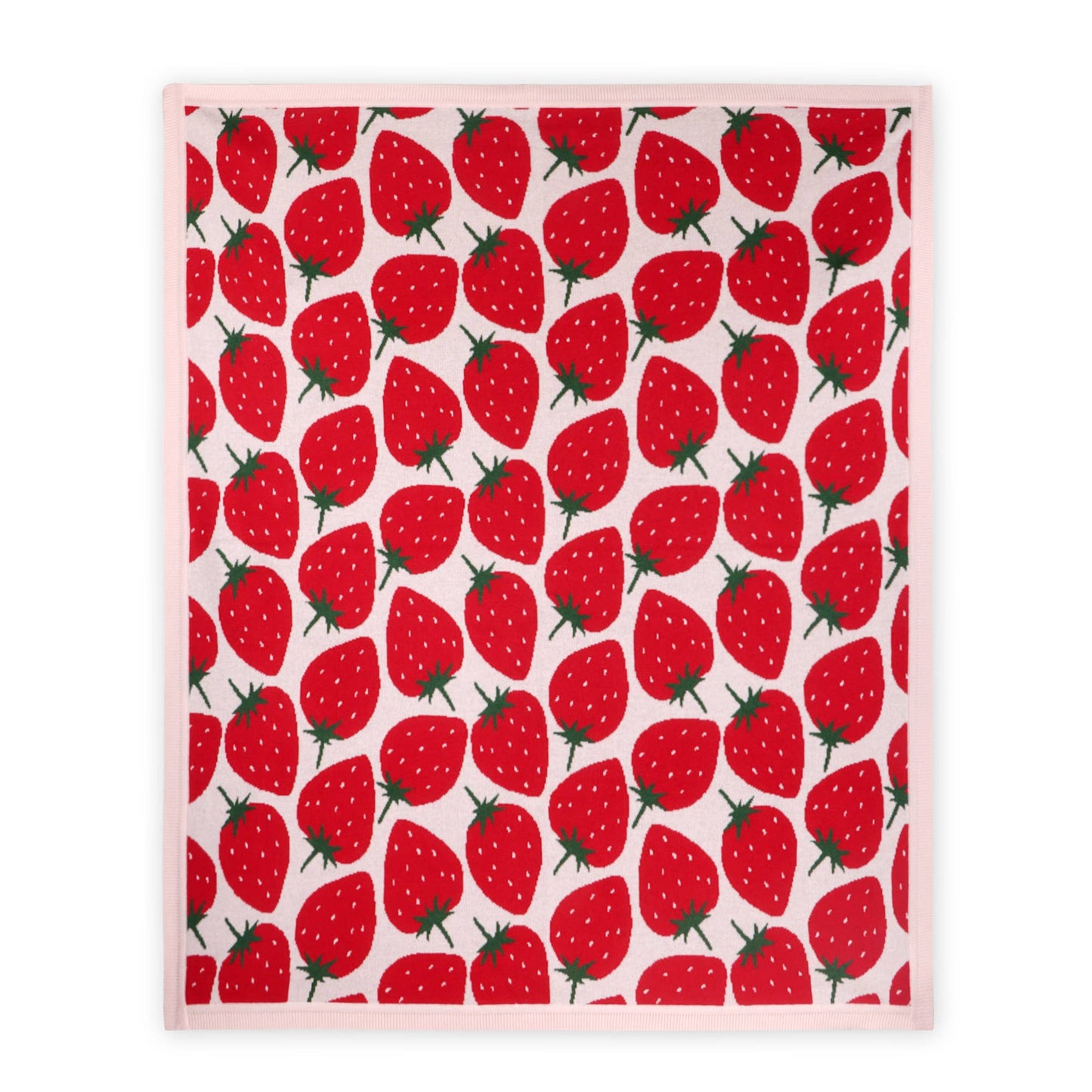 Strawberry Fields -Organic Cotton Jacquard Knit Baby Blanket